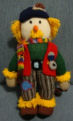 Knitted Soft Toy Handmade Doll Grandpa Scarecrow Family Gift Ideas New