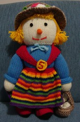 Knitted Soft Toy Handmade Doll Sally Scarecrow Family - Christmas Gift